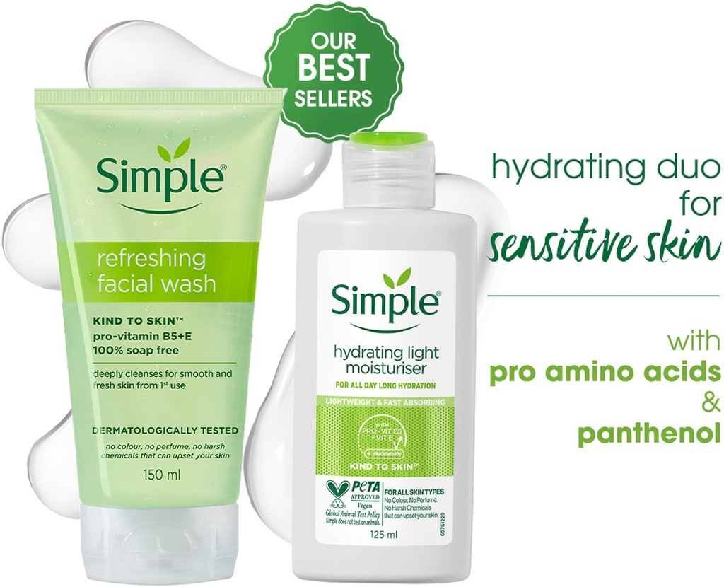 Kit Hydrating Duo Combo, Refreshing Facial Wash and Hydrating Light Moisturiser (2 Items in the set)