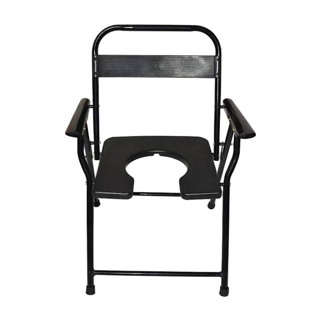 SVS SURGICAL Commode Chair for unisex/ADULT Comfortable Safe chair Commode Chair( Black ) Commode Chair