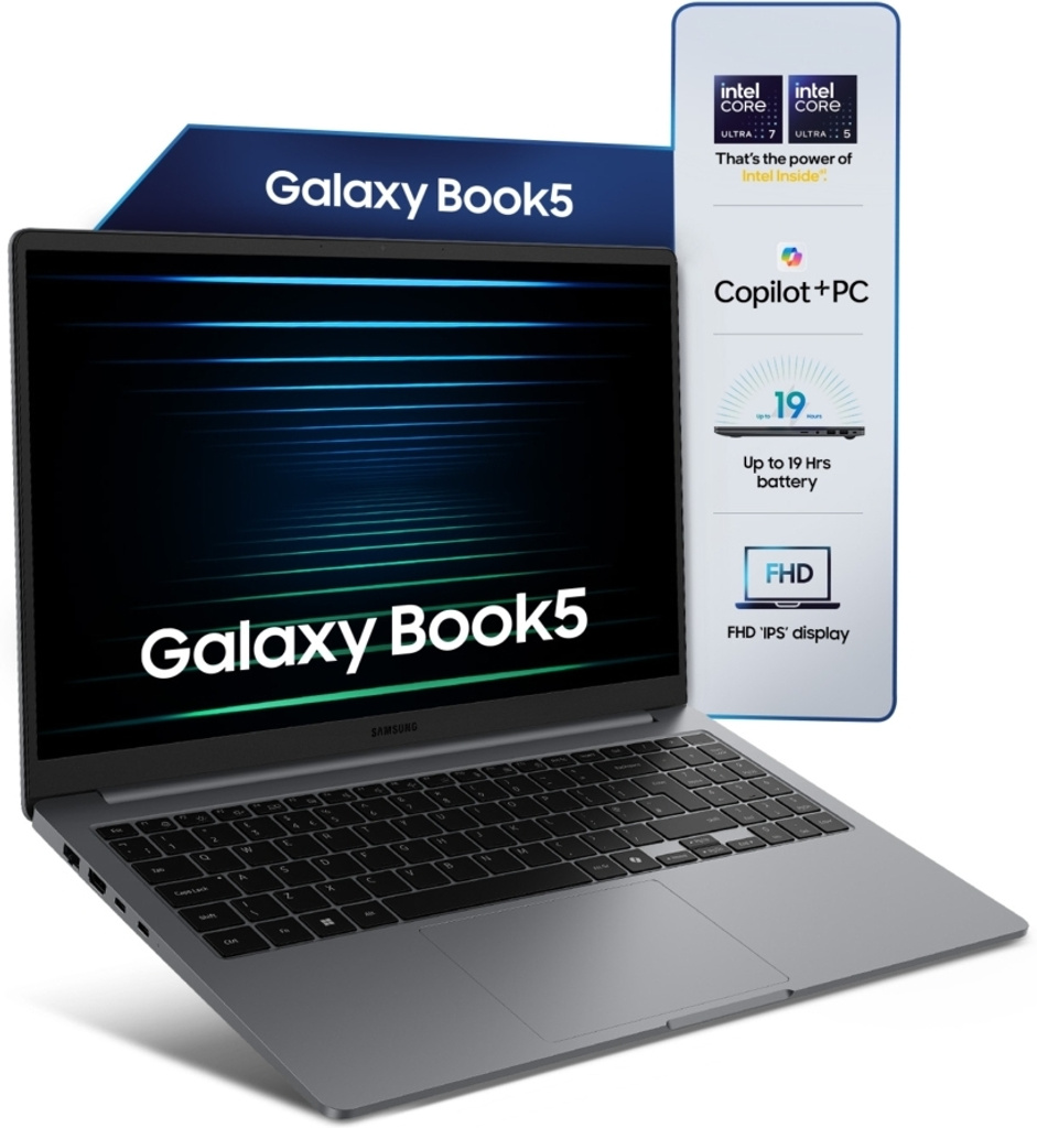 Samsung Galaxy Book5 AI Metal Intel Core Ultra 7 255U - (16 GB/512 GB SSD/Windows 11 Home) NP750XHD Thin and Light Laptop
