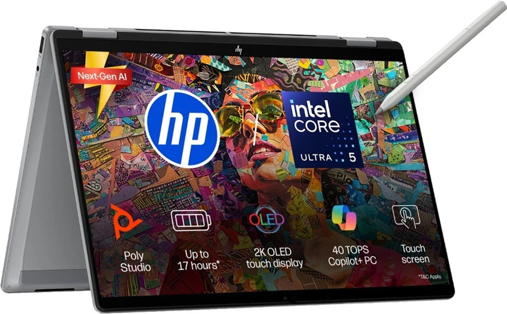 HP Omnibook X Flip Next Gen AI PC Intel Core Ultra 5 226V - (16 GB/1 TB SSD/Windows 11 Home/8 GB Graphics) 14-fm0126TU 2 in 1 Laptop