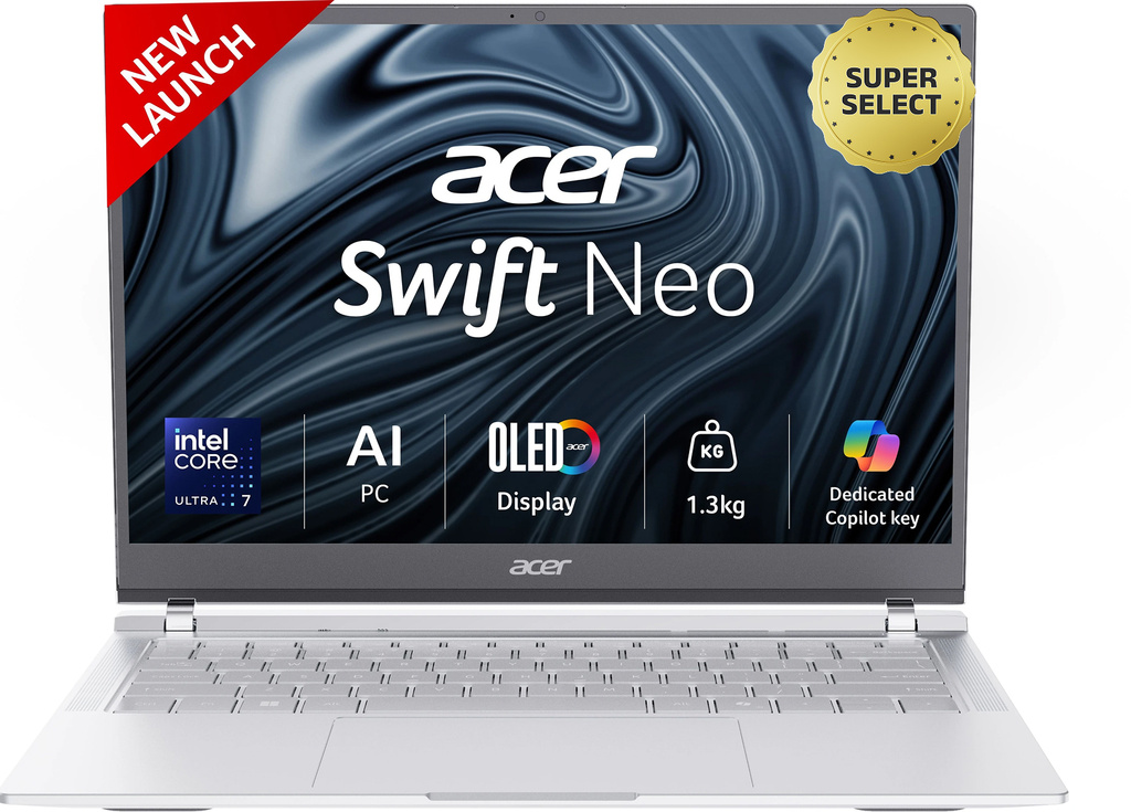 Acer Swift Neo Office 2024 + M365 Basic Intel Core Ultra 7 155U - (16 GB/512 GB SSD/Windows 11 Home) SFN14-54H Thin and Light Laptop
