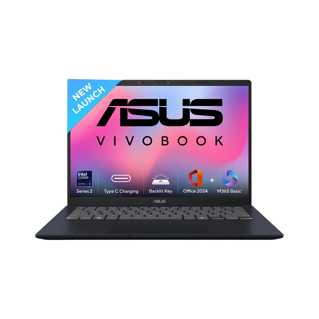 asus vivobook 14 2025 office 2024 m365 basic ai pc backlit keyboard intel core ultra 5 225h 16 gb 512 gb ssd windows 11 home x1407ca ly102ws thin light laptop