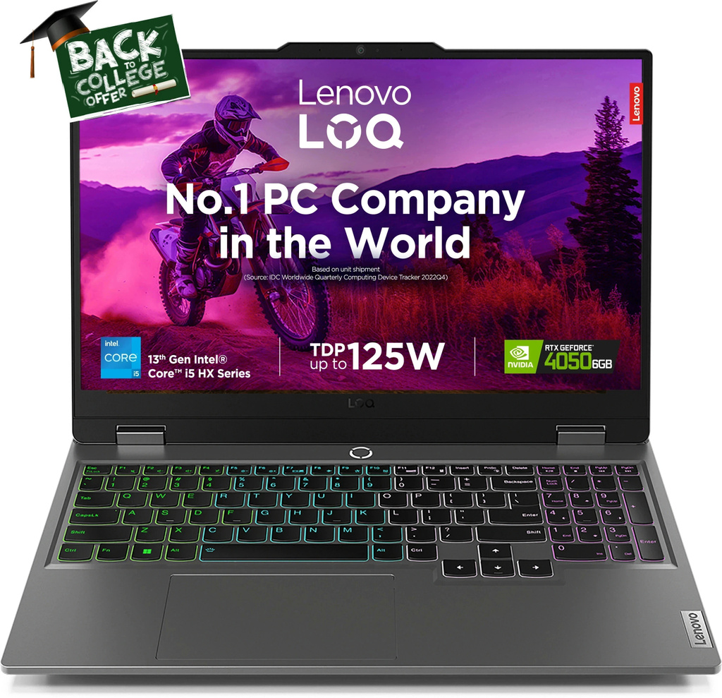 lenovo loq intel core i5 13th gen 13450hx 16 gb 512 gb ssd windows 11 home 6 graphics nvidia geforce rtx 4050 15irx9 gaming laptop