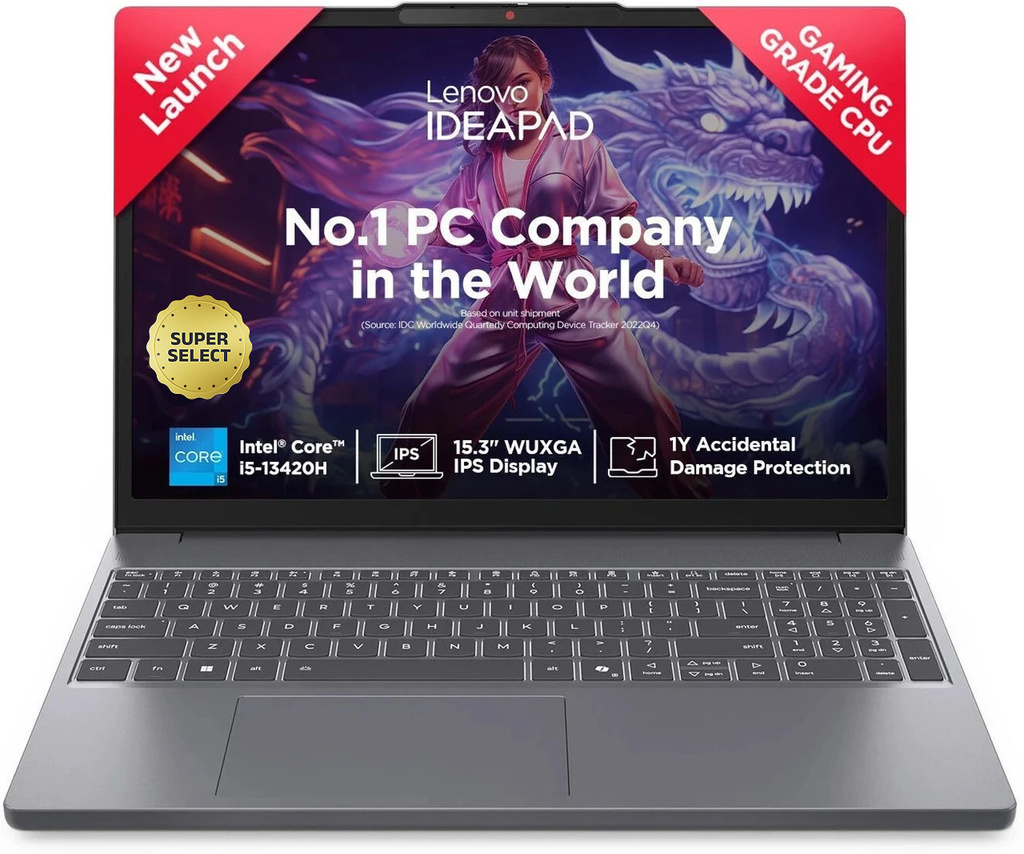 Lenovo IdeaPad Slim 3 WUXGA IPS with 1Yr ADP Intel Core i5 13th Gen 13420H - (16 GB/512 GB SSD/Windows 11 Home) 15IRH10 Thin and Light Laptop