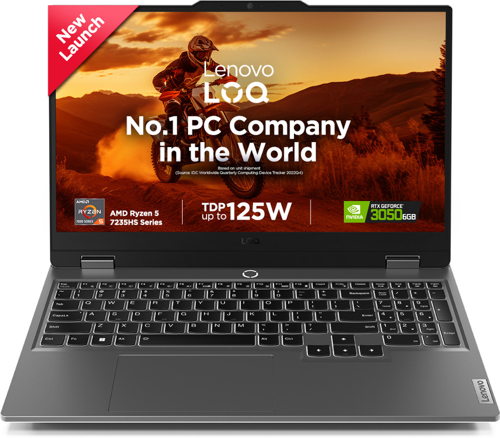 lenovo loq 15arp9 amd ryzen 5 quad core 7235hs 12 gb 512 gb ssd windows 11 home 6 graphics nvidia geforce rtx 3050 144 hz gaming laptop