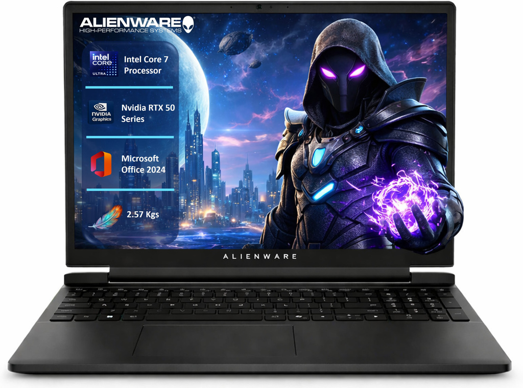 DELL Alienware 16 Aurora (i7 14th Gen) Microsoft Office Home 2024 Intel Core 7 240H - (16 GB/1 TB SSD/Windows 11 Home/8 GB Graphics/NVIDIA GeForce RTX 5060) OAN1625000901MINO Gaming Laptop
