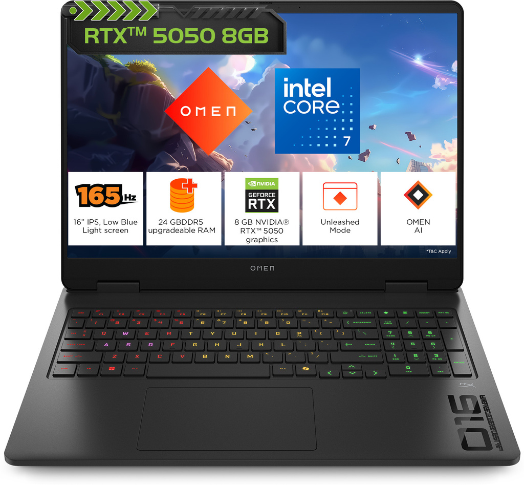 HP OMEN (i7 14th Gen) Intel Core 7 240H - (24 GB/1 TB SSD/Windows 11 Home/8 GB Graphics/NVIDIA GeForce RTX 5050) 16-am0277TX Gaming Laptop