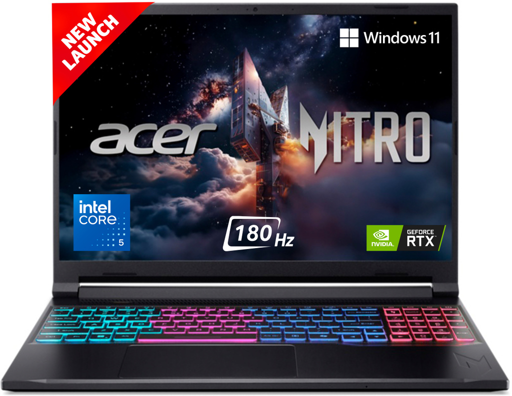 acer nitro v 16s i5 14th gen intel core 5 16 gb 512 gb ssd windows 11 home 8 graphics nvidia geforce rtx nvidia 5050 180 hz anv16s 71 gaming laptop