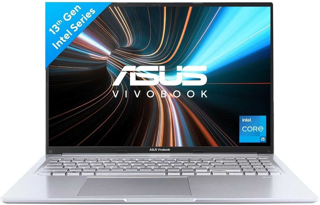 ASUS ASUS Vivobook 16 Intel Core i5 13th Gen - (16 GB/512 GB SSD/Windows 11 Home) X1605VA SH1952WS Thin and Light Laptop (16 inch, Cool Silver, 1.88 kg, With MS Office)