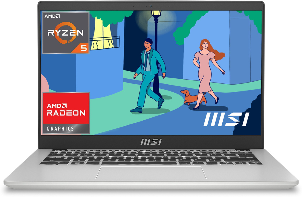 MSI Modern 14 AMD Ryzen 5 Hexa Core 7530U - (16 GB/512 GB SSD/Windows 11 Home) Modern 14 C7M-062IN Thin and Light Laptop (14 Inch, Silver, 1.4 Kg)