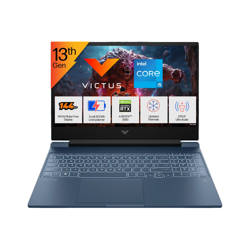 HP Victus Intel Core i5 13th Gen 13420H - (16 GB/512 GB SSD/Windows 11 Home/4 GB Graphics/NVIDIA GeForce RTX 3050 A) 15-fa2191TX Gaming Laptop