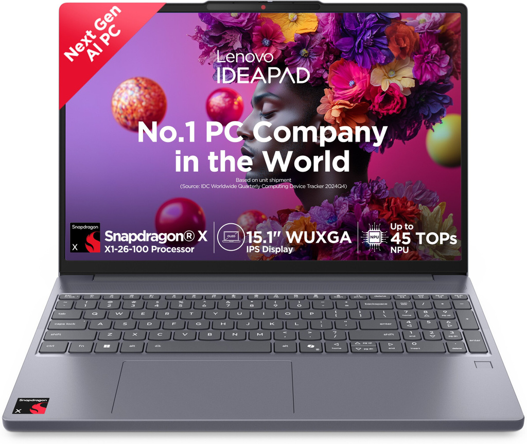 Lenovo Ideapad Slim 3 OLED with 1Yr ADP Snapdragon X - (16 GB/512 GB SSD/Windows 11 Home) 15Q8X10 Laptop