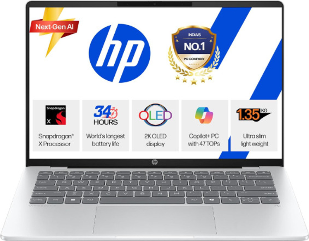HP OmniBook 5 OLED {2026} Snapdragon X - (16 GB/512 GB SSD/Windows 11 Home) 14-he0014qu Thin and Light Laptop
