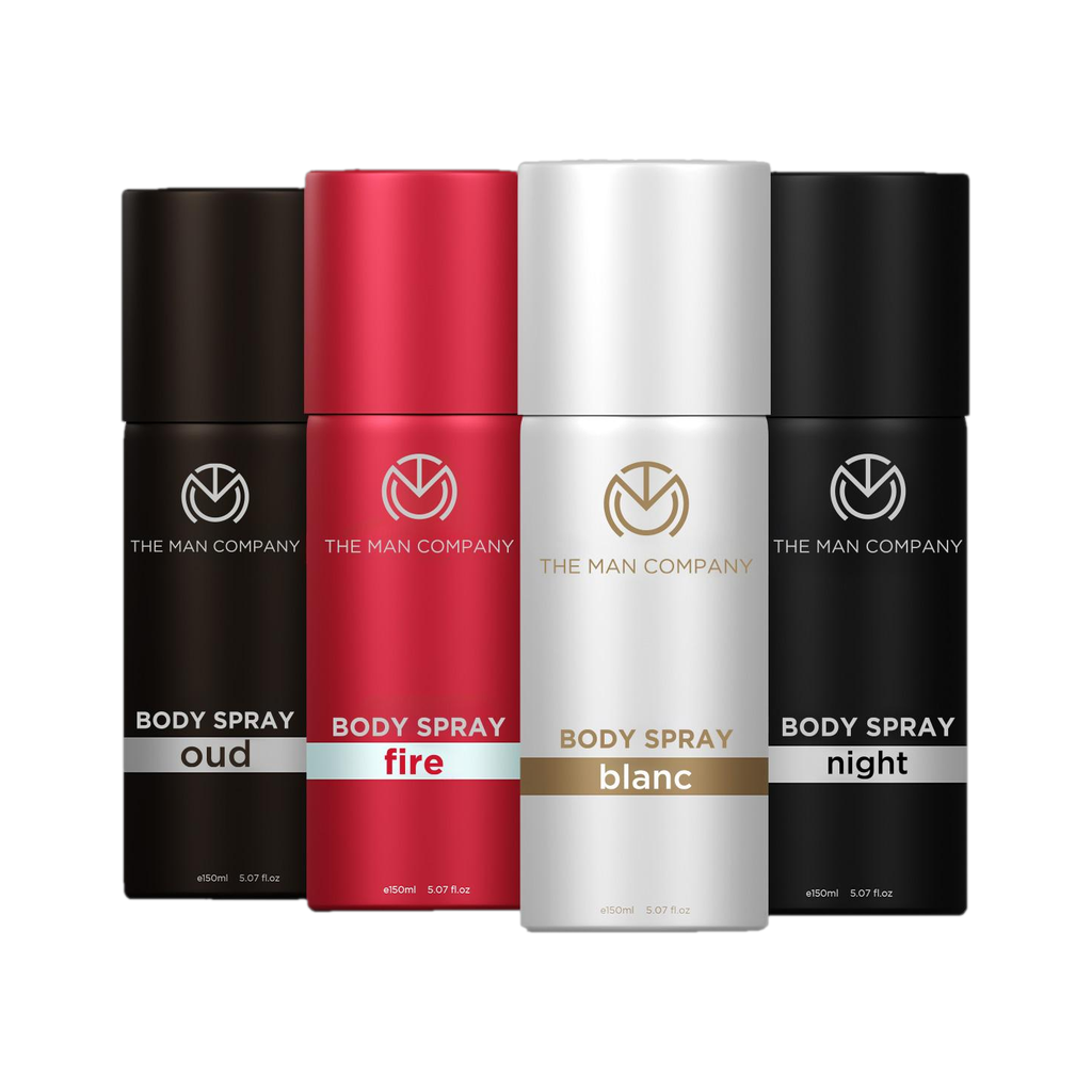 THE MAN COMPANY Blanc, Fire, Night & Oud Deodorant Set | Long-Lasting Freshness Deodorant Spray  -  For Men & Women