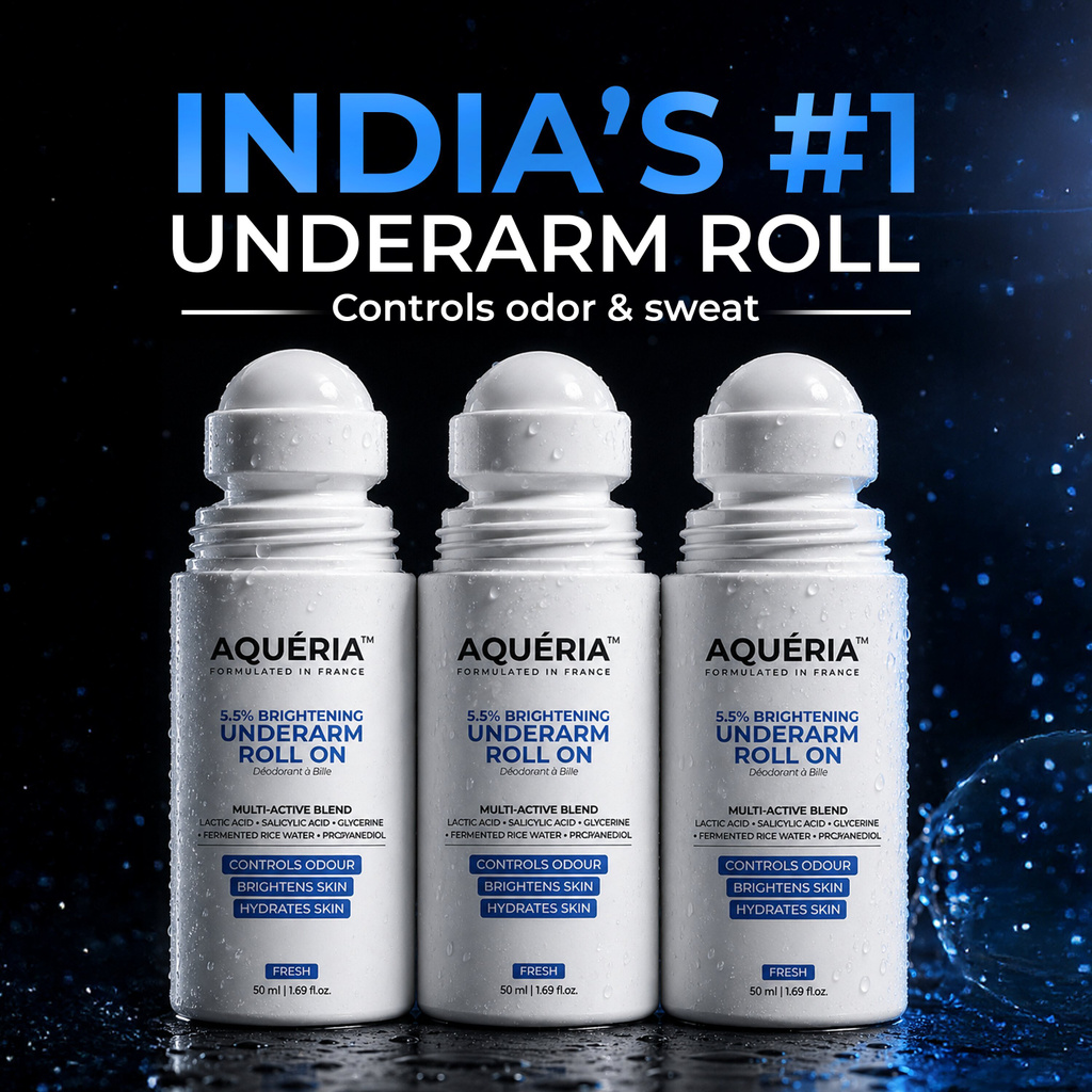 Aqueria Multi Active Underarm Roll On | 5.5% AHA BHA, Niacinamide - Aqua Fragrance Deodorant Roll-on  -  For Men & Women