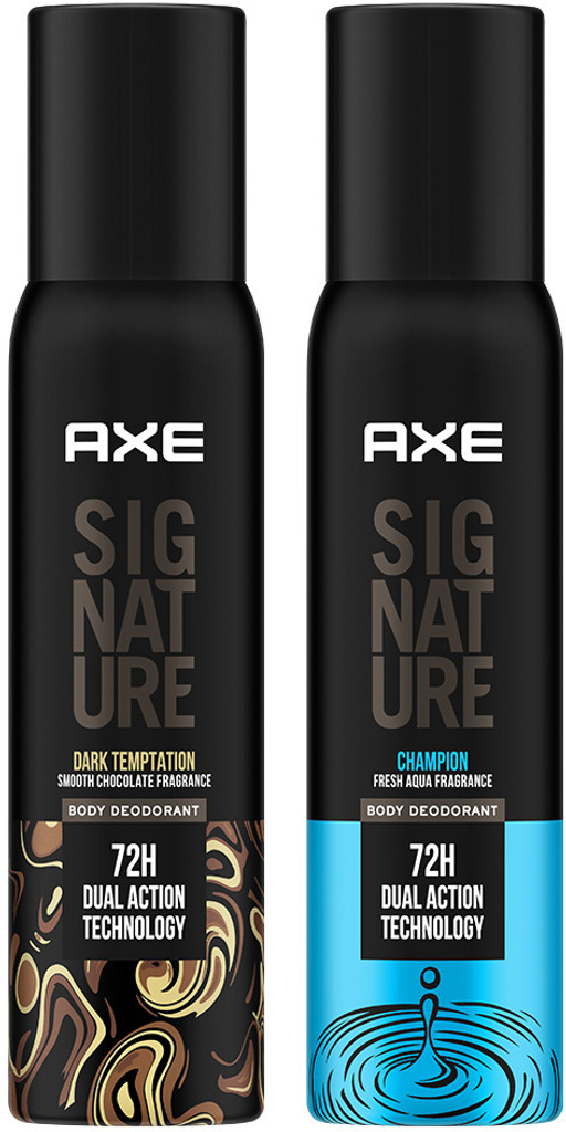 AXE SIGNATURE SIGNATURE Dark Temptation and Champion Deodorant No Gas Body Perfume Deodorant Spray  -  For Men