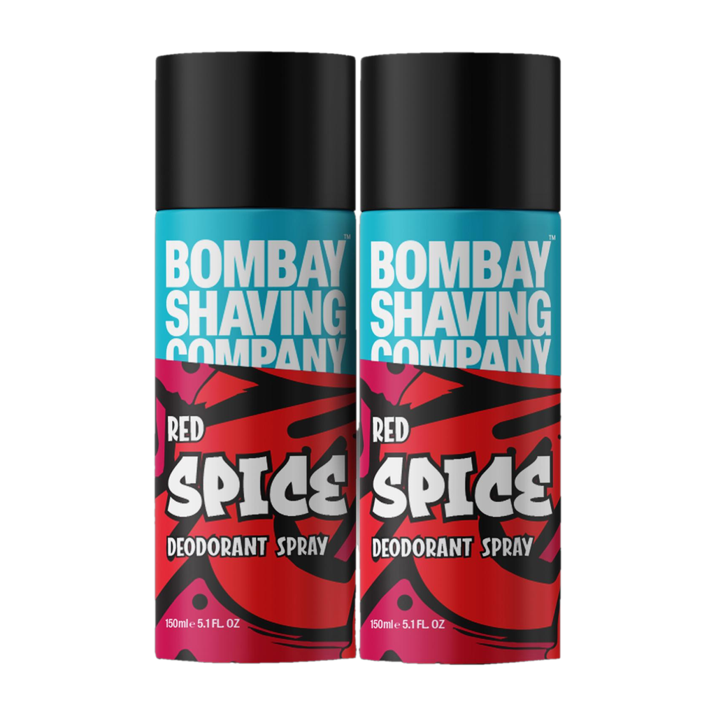bombay shaving company red spice 150ml x 2 combo deodorant spray men