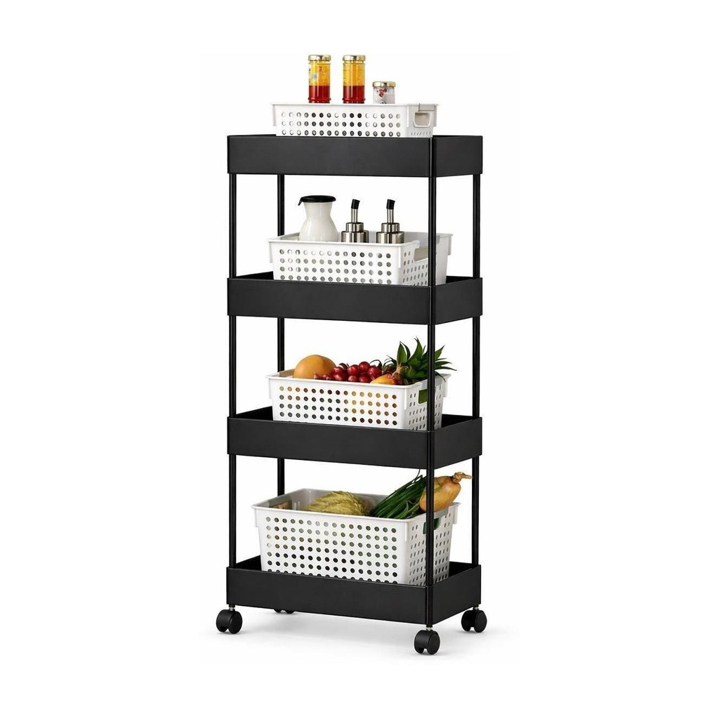 Cantus 4 Compartments High Quality Plastic Portable Storage Trolly
