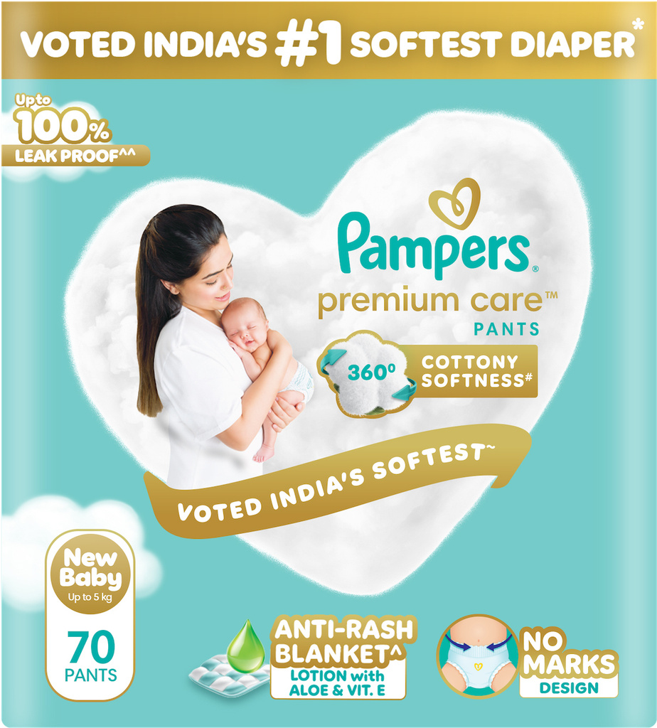 pampers premium care pants 360 cottony softness new born