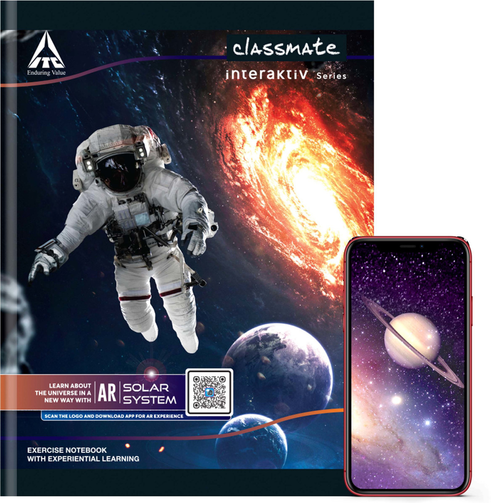Interaktiv AR A4 Notebook Ruled 172 Pages (Mutlicolor, Pack of 4)