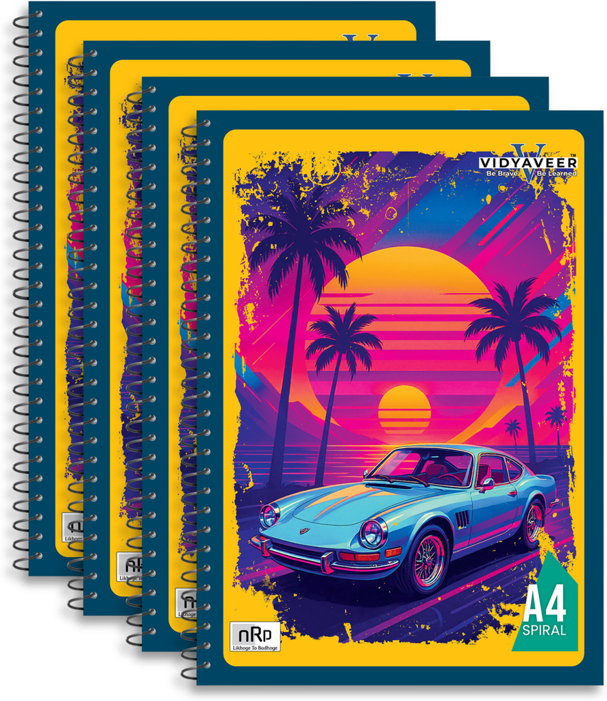 NRP VIDYAVEER Spiral A4 Notebook Single Line 260 Pages