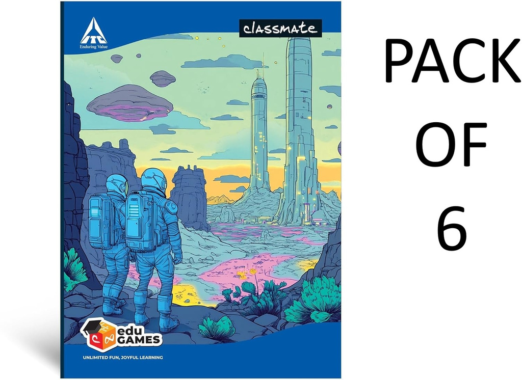 Classmate Long Notebook | Premium Quality | Single Line (size 29*21cm) A4 Notebook Ruled 172 Pages