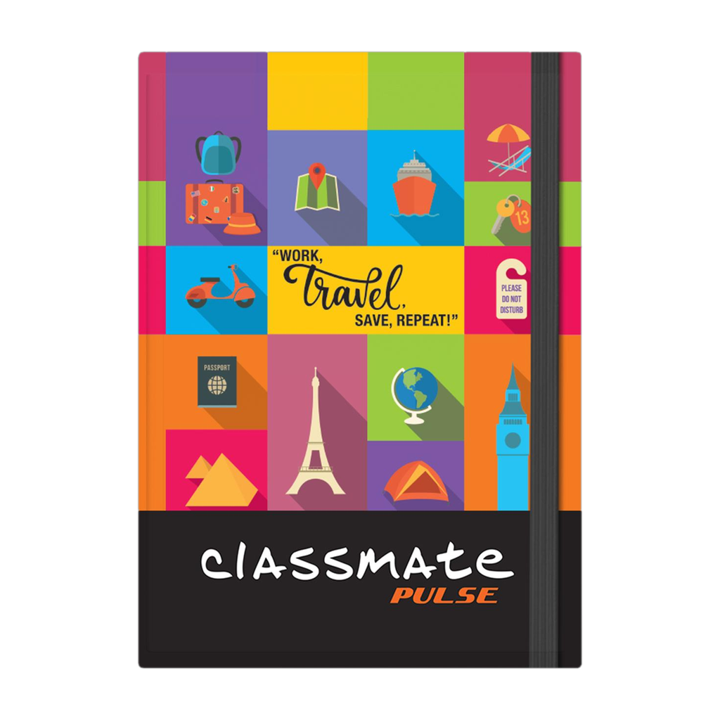 classmate pulse flexi planner hard cover 80 gsm a5 journal unruled 176 pages