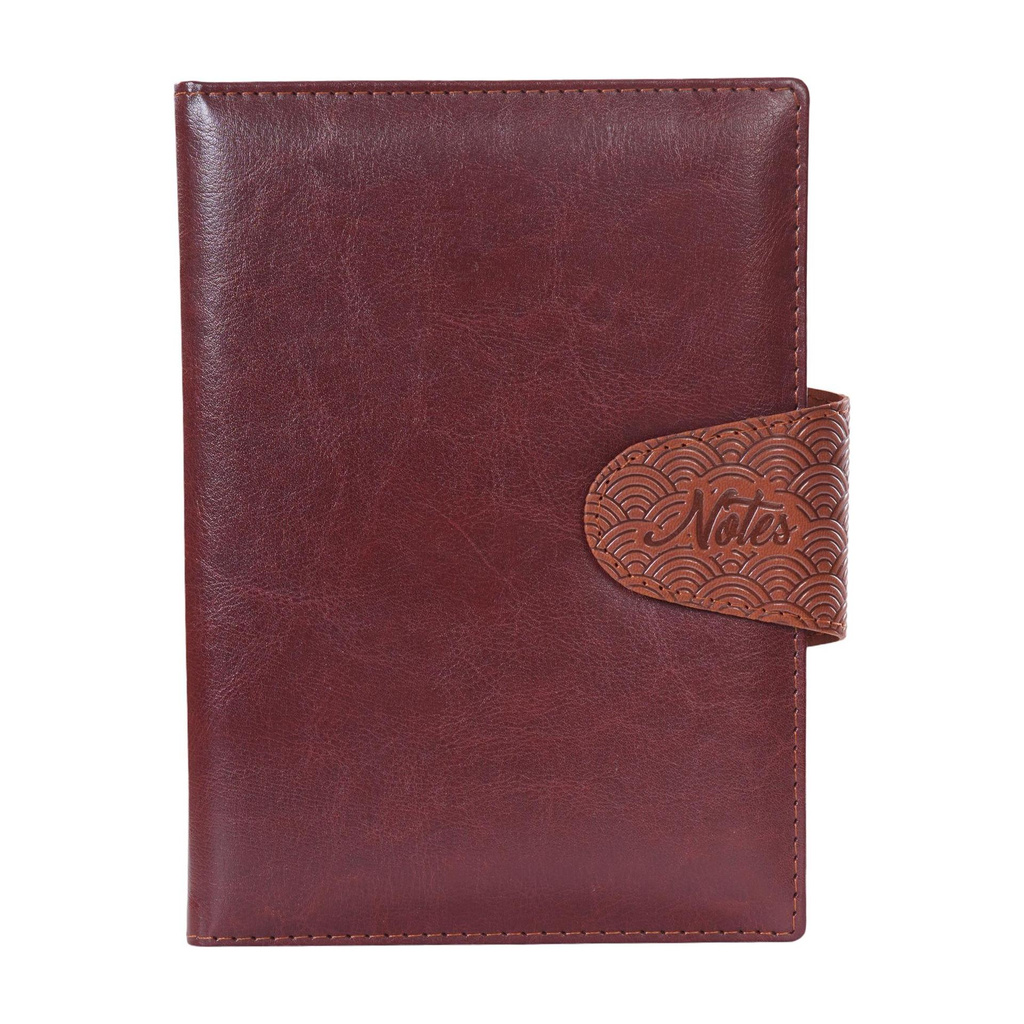 Premium Corporate Hardbound Executive Side Magnet Open Notebook A5 Notebook Single Ruled 192 Pages (Maroon)
