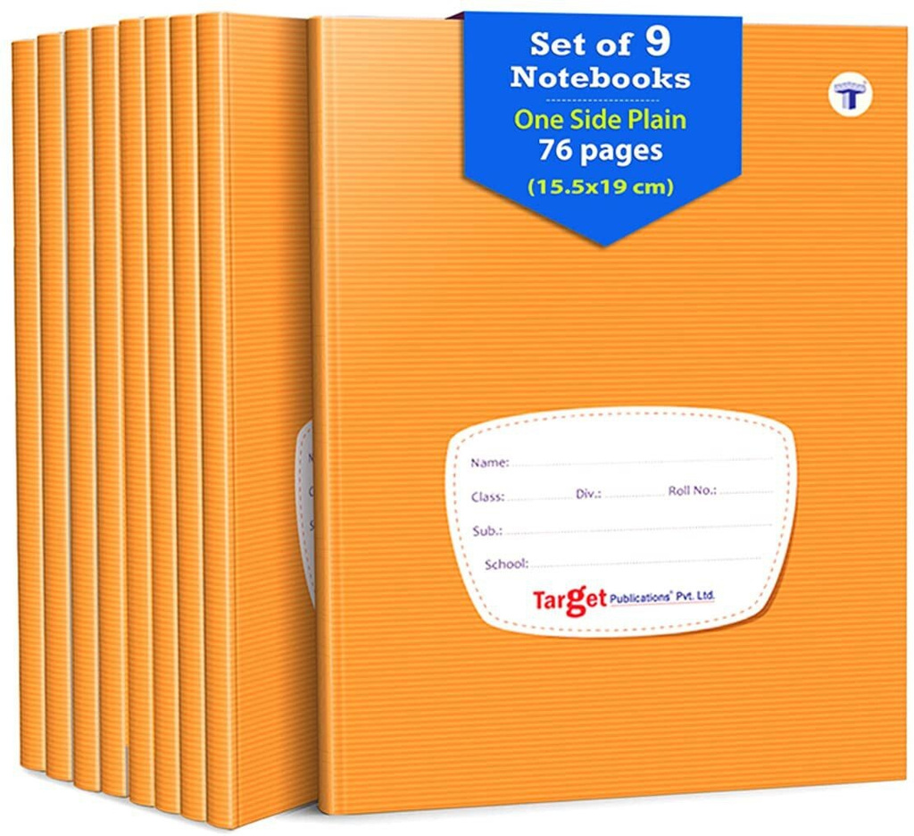 target publications single line interleaf notebooks kids 15 5 x 19 cm approx set 9 regular notebook one side blank unruled ruled 76 pages