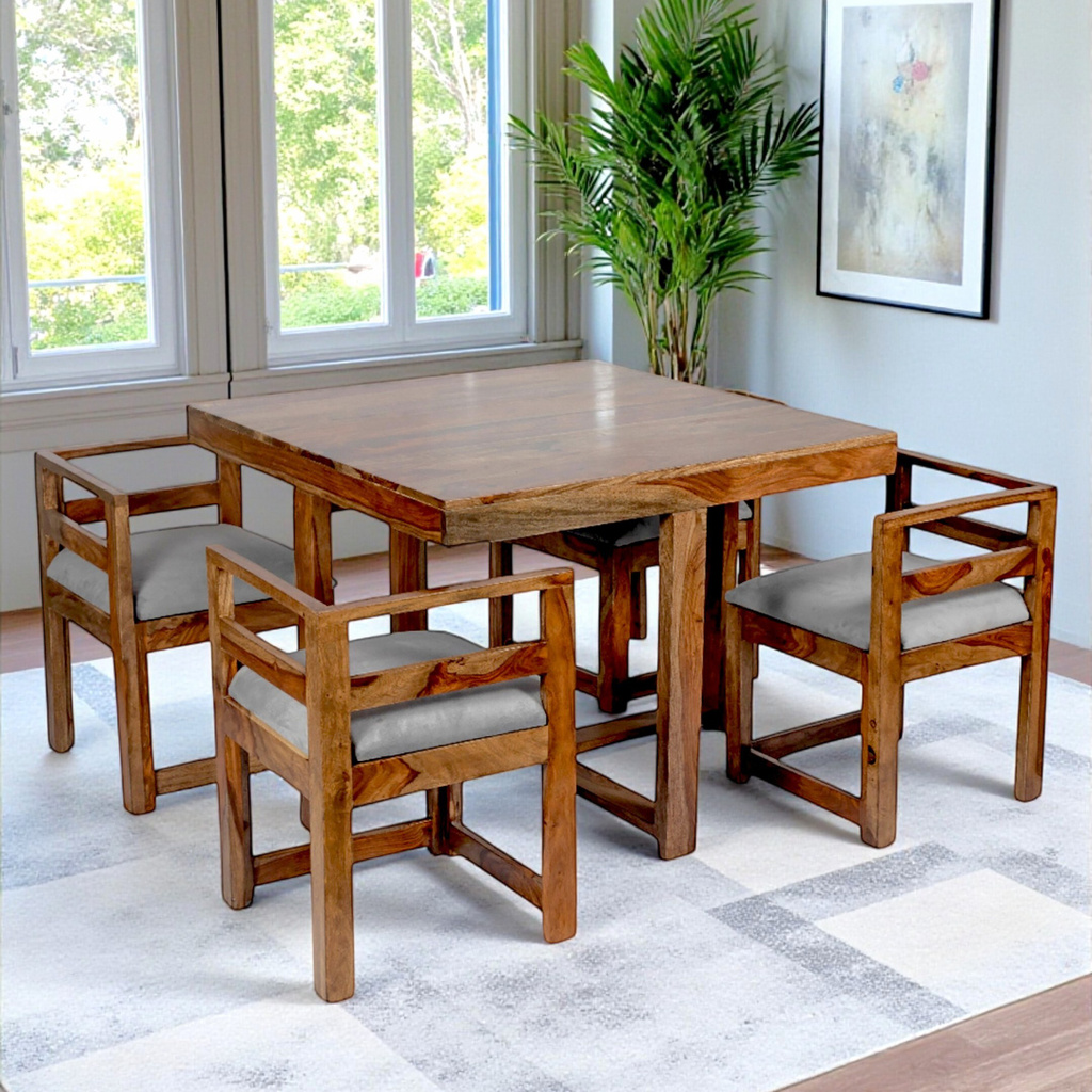Ikiriya Kingston Sheesham ( Rosewood ) Solid Wood 4 Seater Dining Set