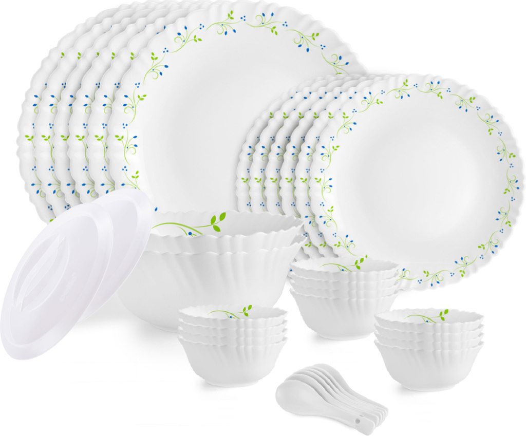 cello pack 34 opalware dazzle tropical lagoon dinner set crockery white