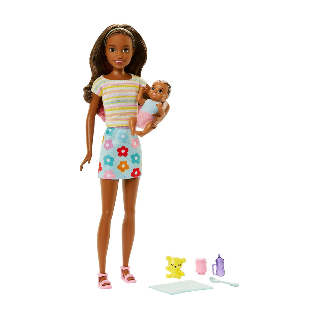 BARBIE Dolls and Accessories, Brunette Skipper Doll with Baby Figure