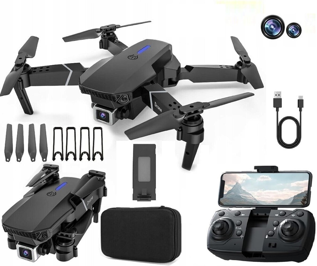 Drone with 4k Camera Foldable 1080POne Key Take Off/Landing, Headless Mode Drone