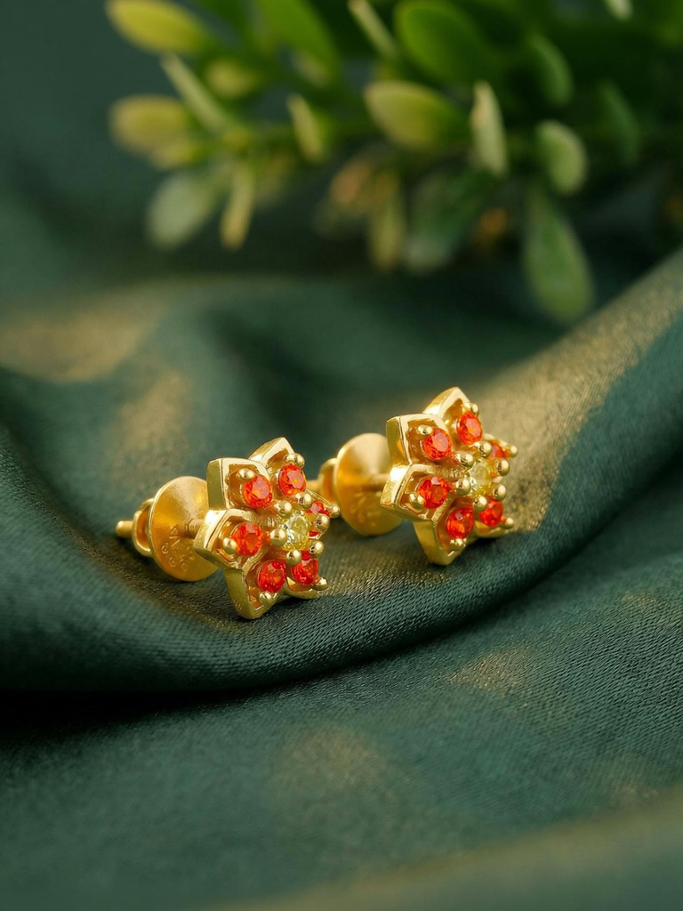 Silver Golden Clio Earrings Zircon Sterling Silver Stud Earring