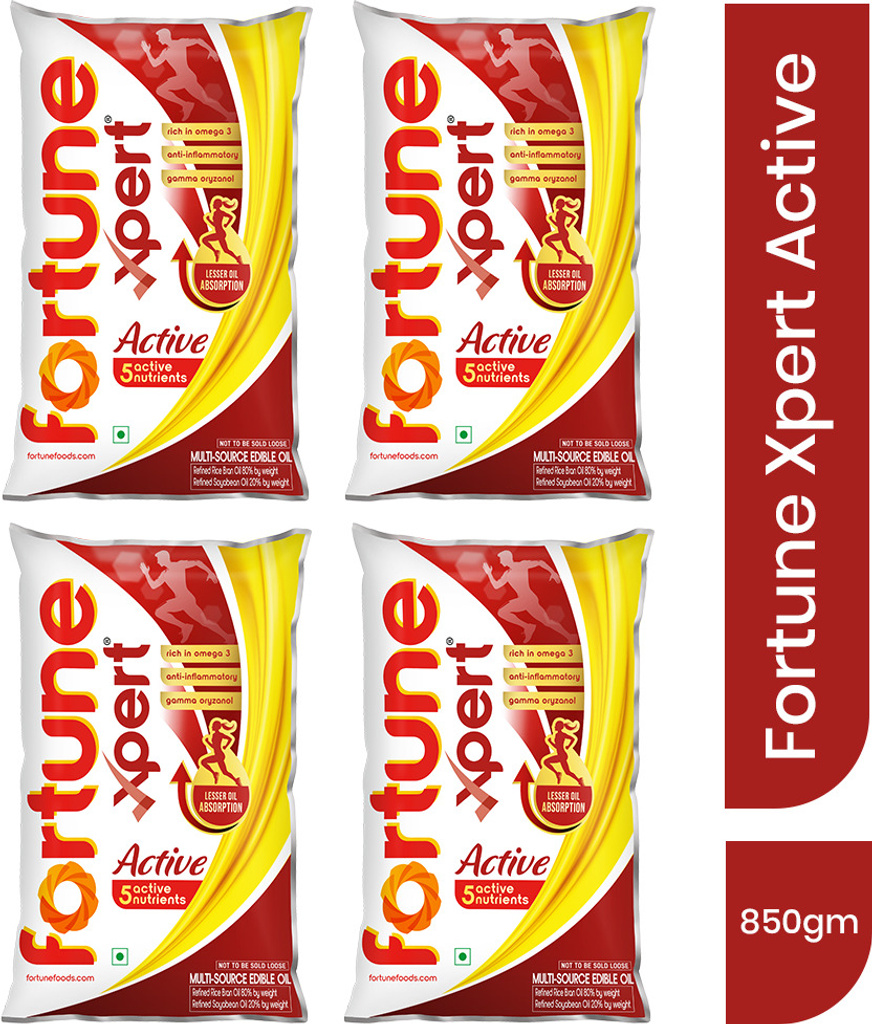 FORTUNE Xpert Active Rice Bran Oil & Soyabean Oil | 5 Active Nutrients | Rich in Omega 3 Blended Oil