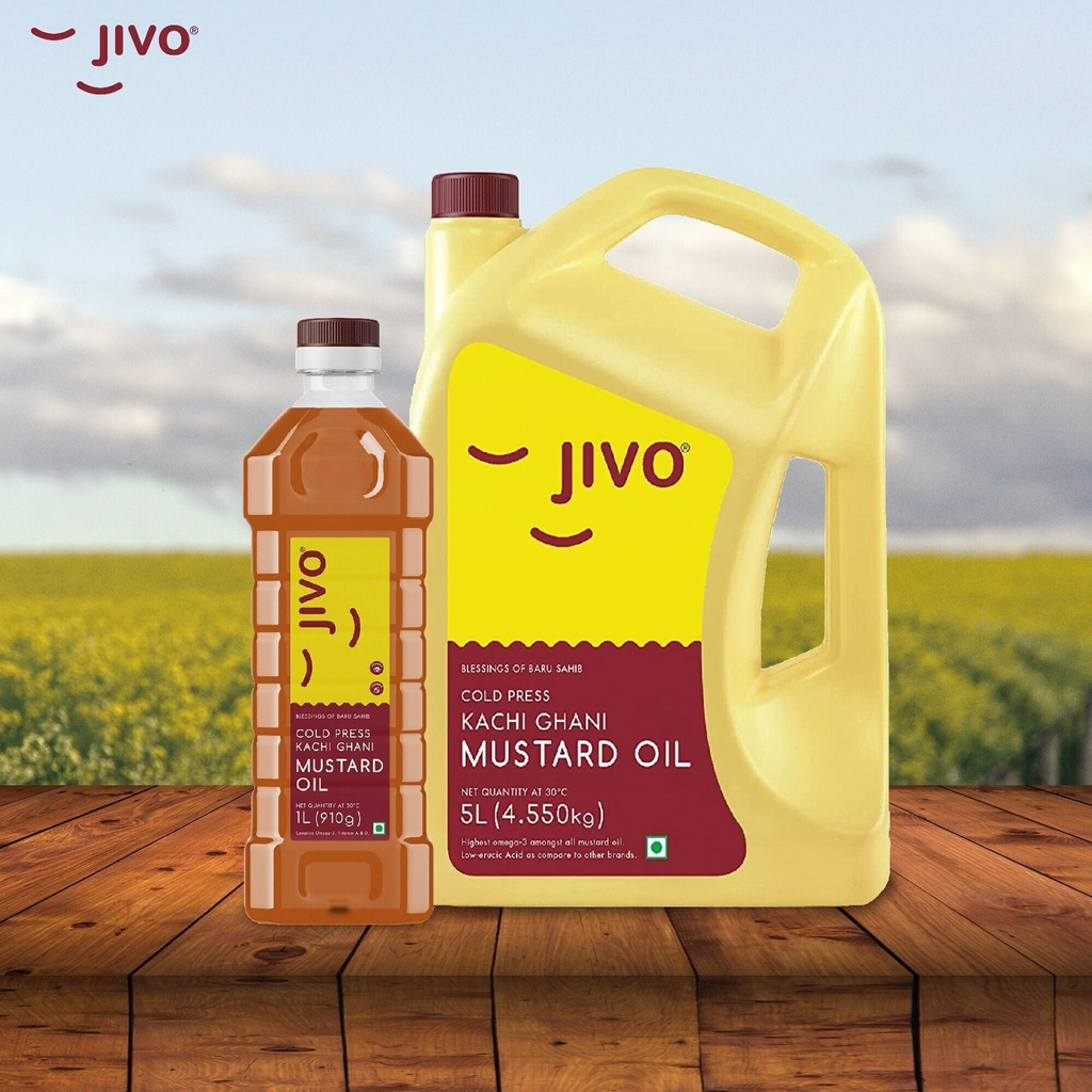 jivo premium cold pressed pure mustard oil 5 litre 1 oil can