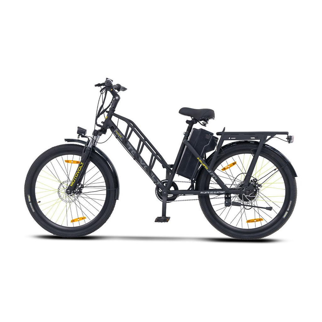 Hum Black Range upto 45 Km in PAS Mode 26 inches Single Speed Lithium Iron Phosphate Electric Cycle