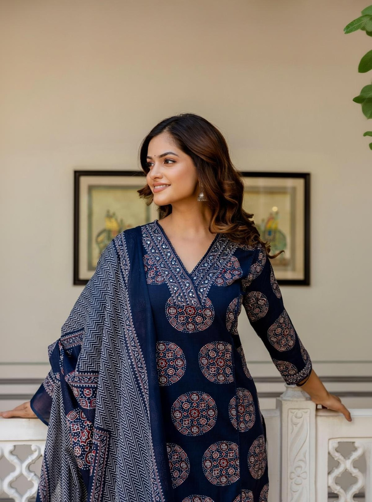 ANOUK Women Kurta Palazzo Dupatta Set