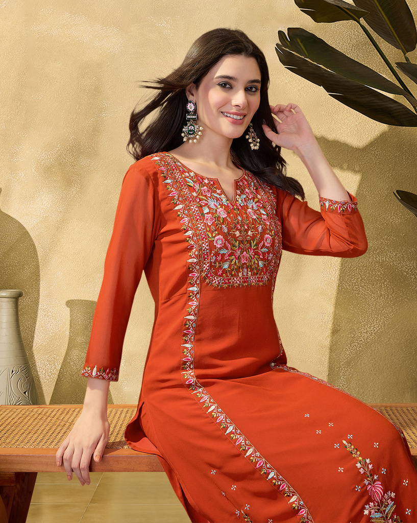 kvsfab Women Kurta Palazzo Set