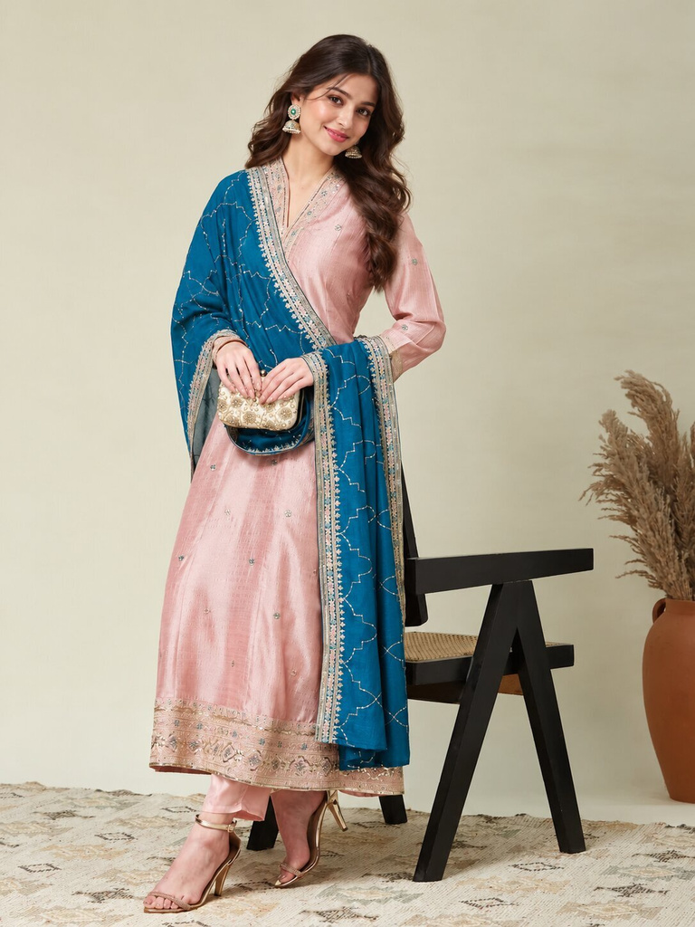 f cloth women kurta pant dupatta set
