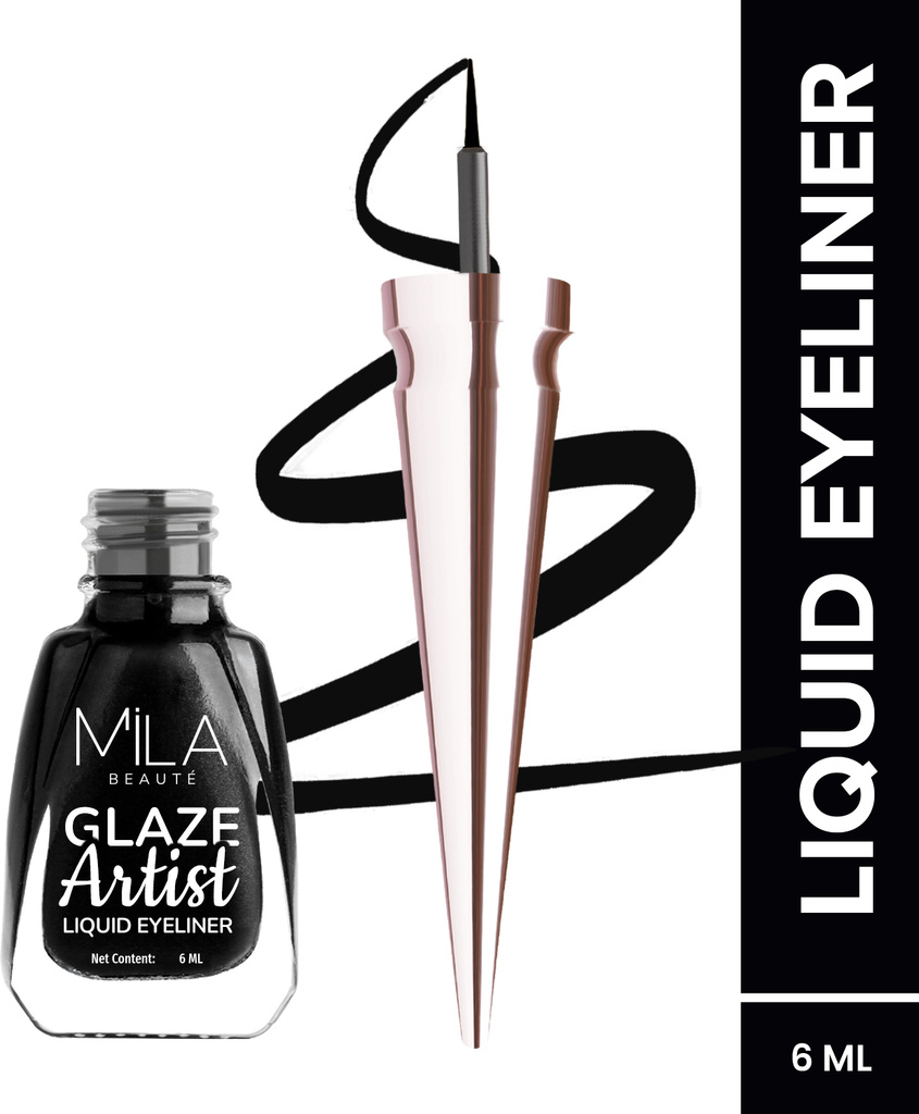 mila beaut glaze artist liquid eyeliner waterproof smudge proof long lasting 6 ml