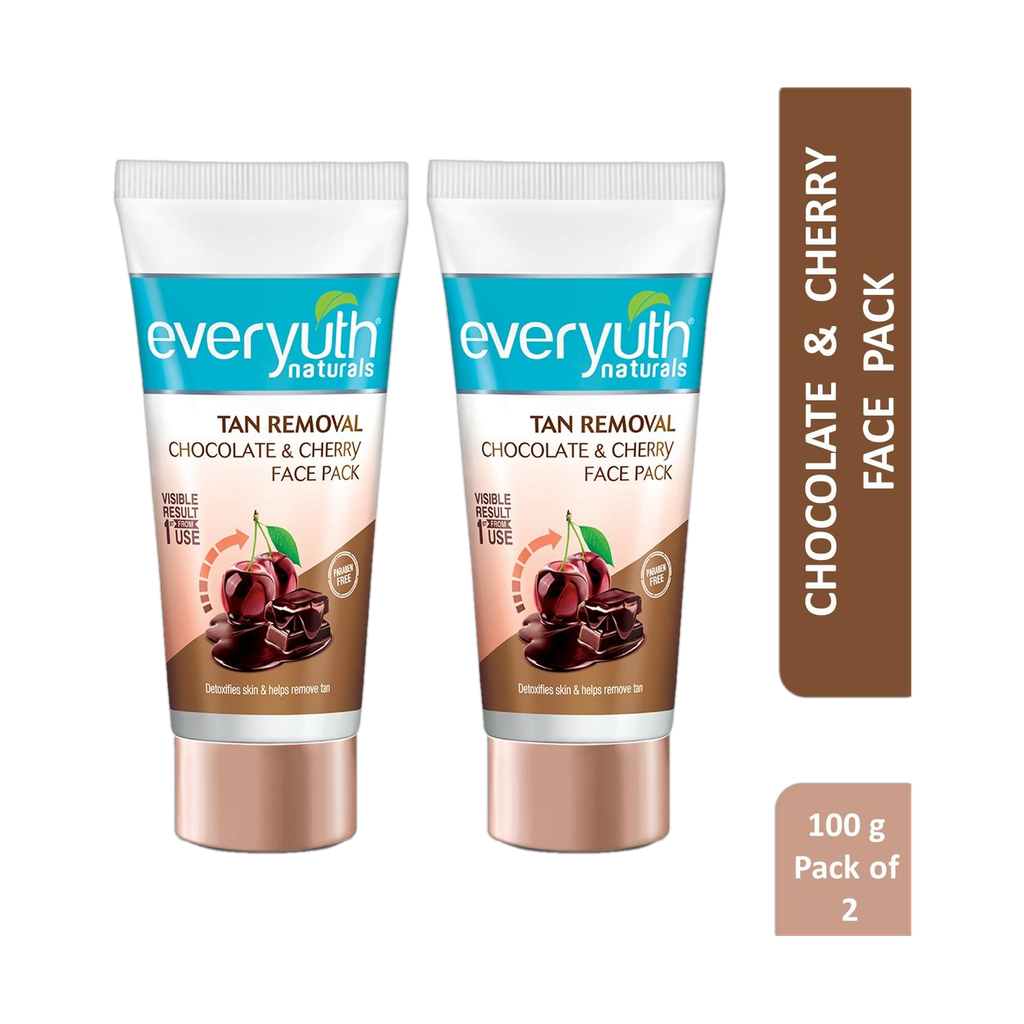 everyuth naturals tan removal chocolate cherry de face pack brightens cleanse