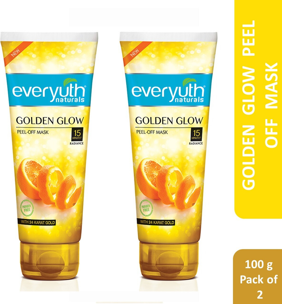 everyuth naturals golden glow peel off mask instant glow24k gold orange peel extract