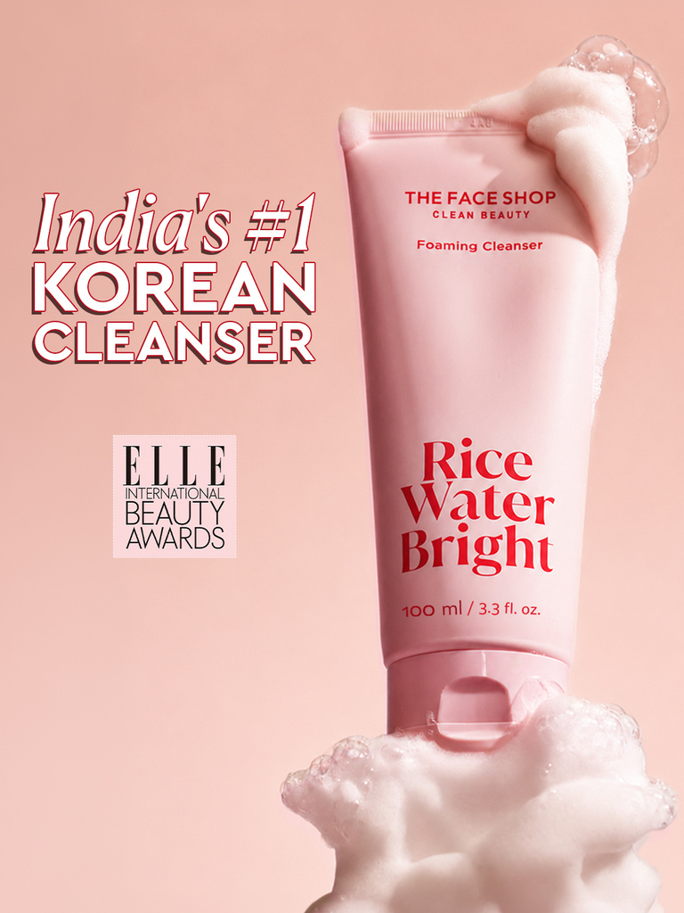 face shop rice water bright foaming cleanser glowing skin even tone wash