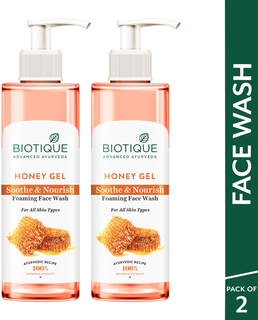 BIOTIQUE Honey Gel Soothe & Nourish Foaming Face wash|Reduce Dryness| All Skin Types Face Wash