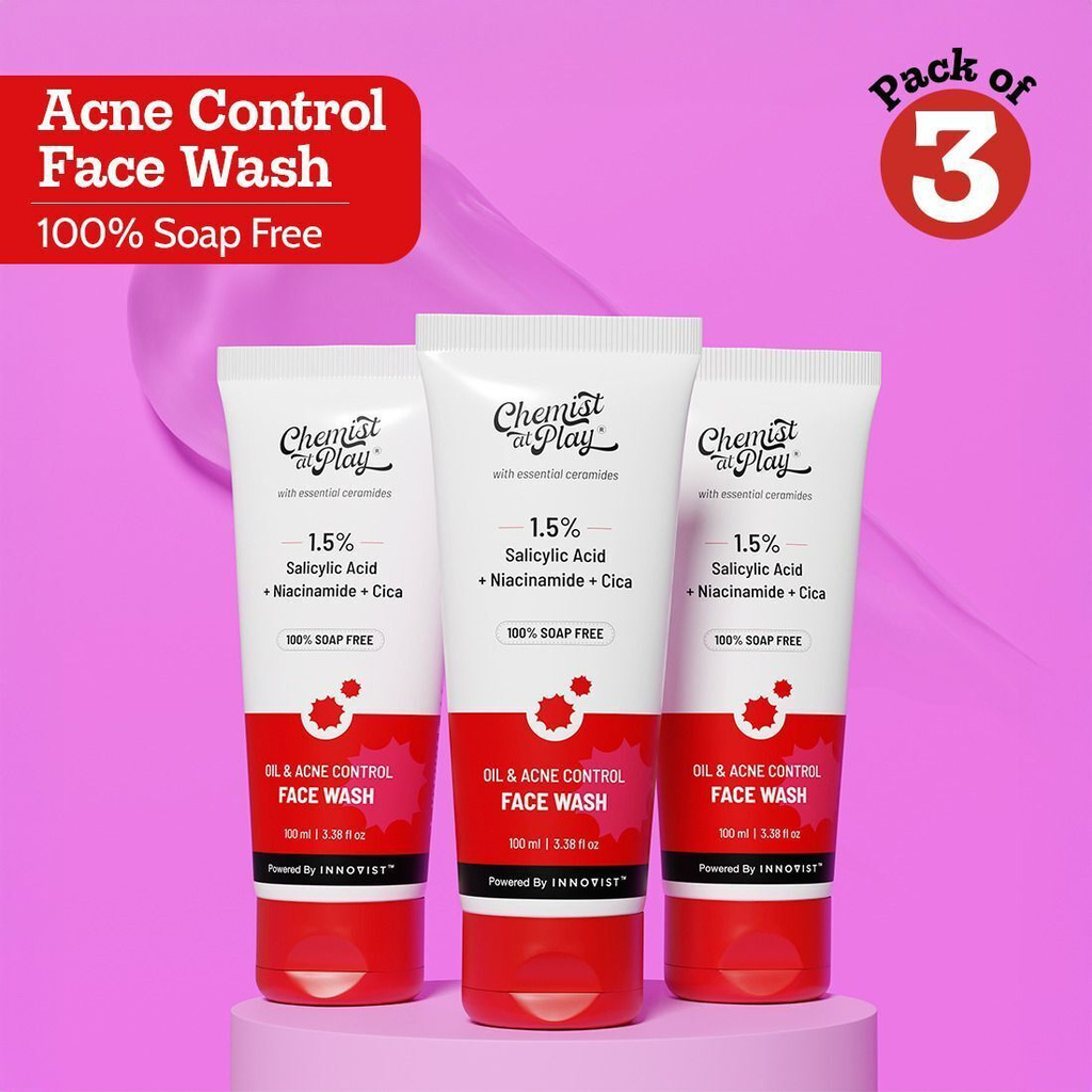 Chemist at Play Acne Control Face wash | Salicylic Acid, Niacinamide Facewash| For Women & Men  Face Wash