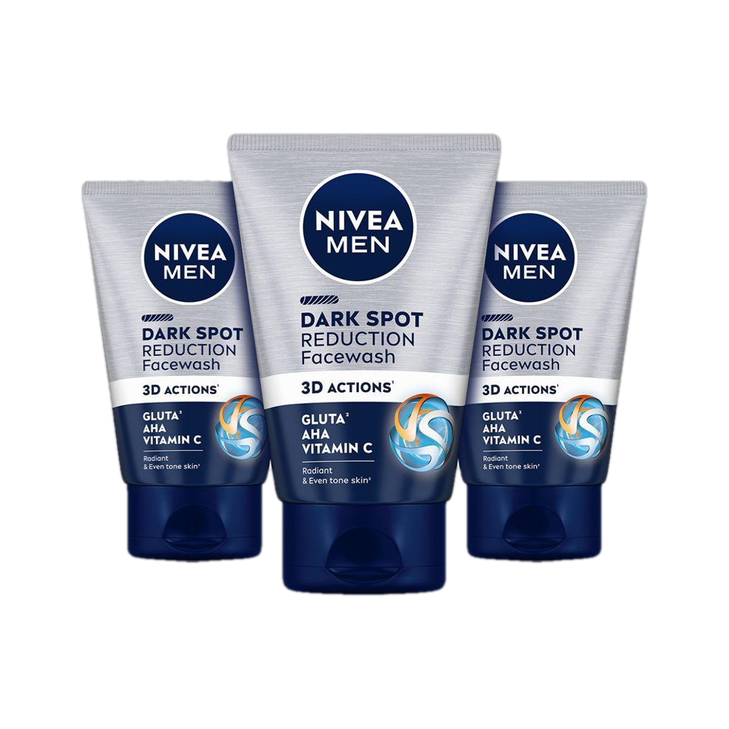 Nivea Men Dark Spot Reduction Cleanser Combo, with Vitamin C, AHA, For Even Tone Skin Face Wash