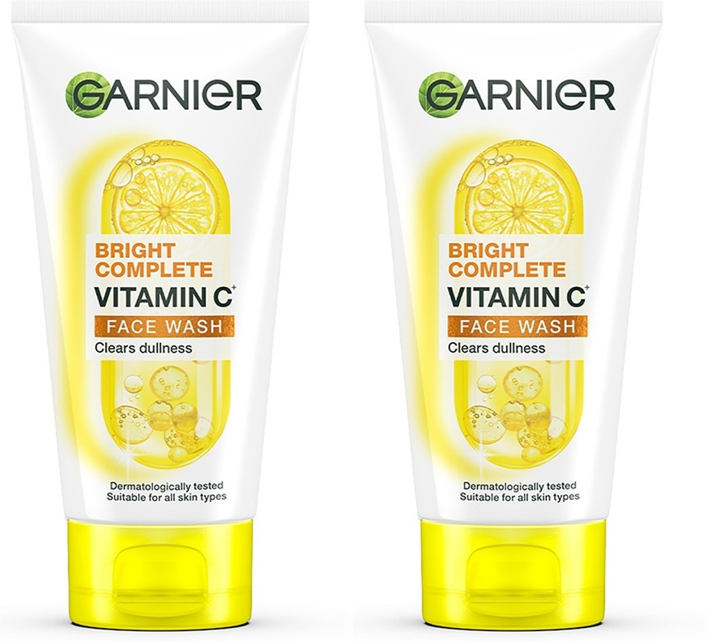 garnier bright complete vitamin c 150g pack 2 brighter glowing skin face wash