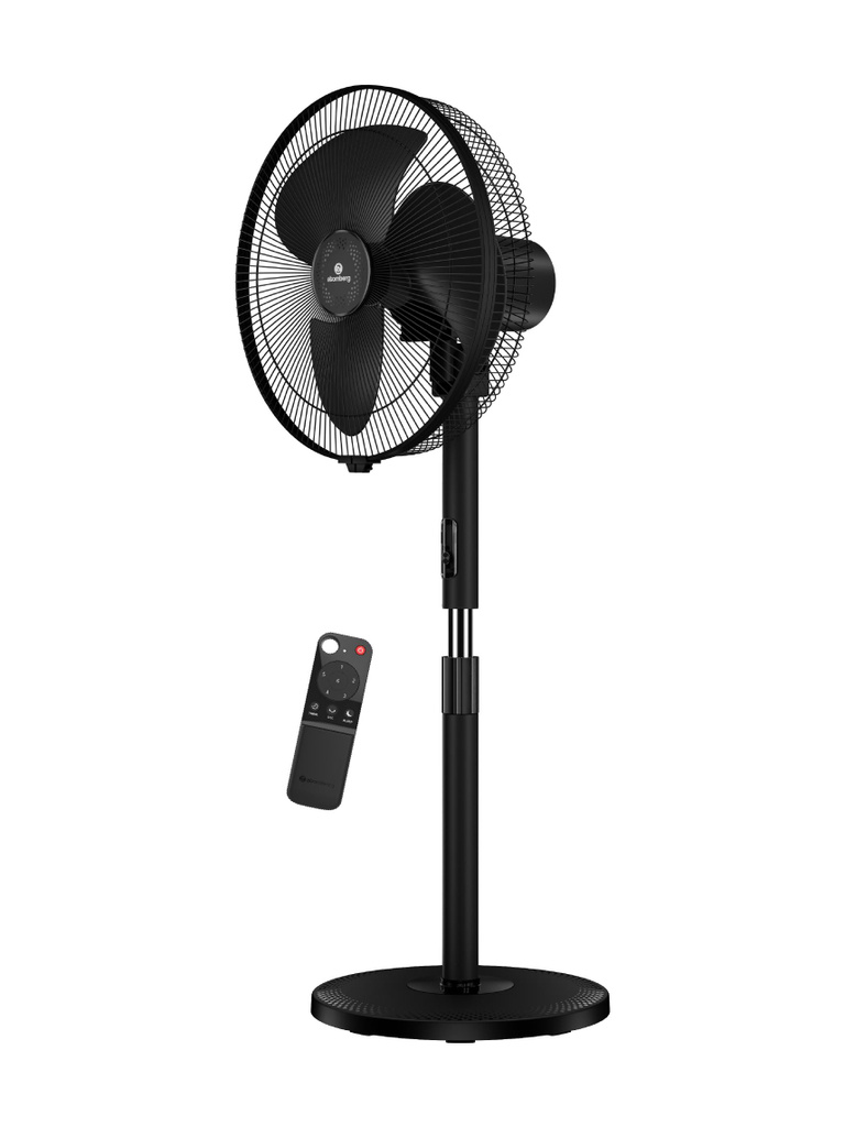 SilenceAire Hi-Speed6 SpeedSilent Pedestal FanHome&OfficeHeight Adjustable with 2 Year Warranty Silent Operation 400 mm Pedestal Fan (Midnight Black | Pack of 1)