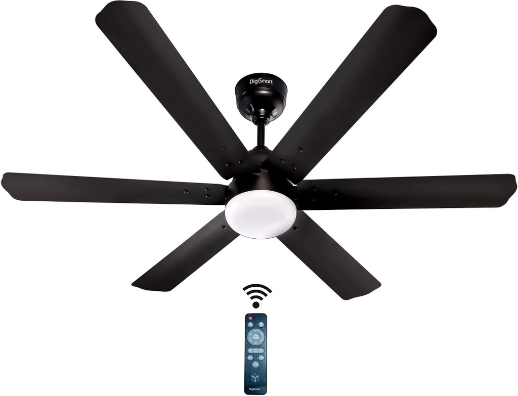 DIGISMART AUTUM HEXA | BLDC Motor | Remote Control | LED Light | 6 Blade | Energy Saving with 5 Year Warranty BLDC Motor with Remote, Energy Saving, Remote Controlled, High Air Delivery 1200 mm Ceiling Fan